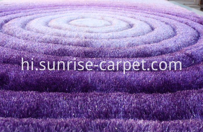 Polyester Shaggy 3D design in Purple Color